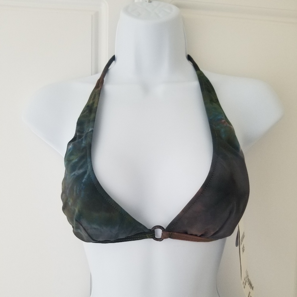 Dark Tie Dye Bikini Top Rio Halter